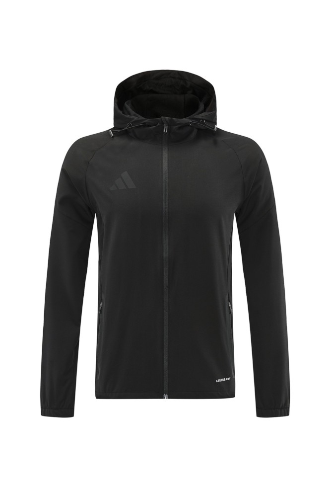 25/26 Adidas Black Hoodie Full Zipper Jacket + Long Pants