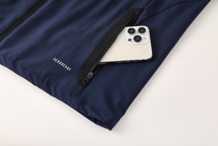 25/26 Adidas Navy Hoodie Full Zipper Jacket + Long Pants