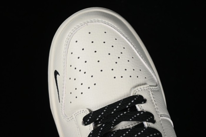 Nike SB Dunk Low BAPE Collaboration - Off-White Black Swoosh Anniversary Custom Low-Top Casual Skate Shoes - XD6188-037