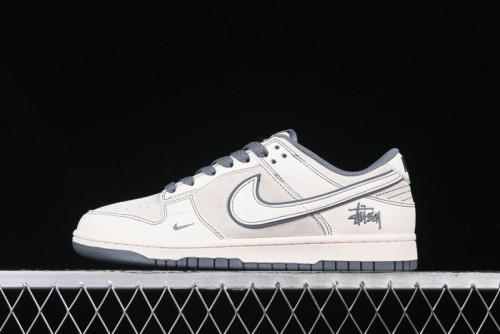 Nike SB Dunk Low Stussy Collaboration - Beige Grey Line Anniversary High-End Custom Low-Top Casual Sneakers - BB7518-007