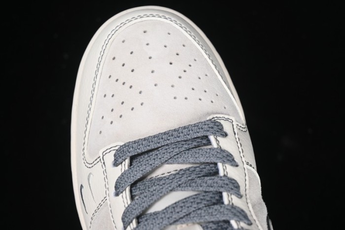 Nike SB Dunk Low Stussy Collaboration - Beige Grey Line Anniversary High-End Custom Low-Top Casual Sneakers - BB7518-007