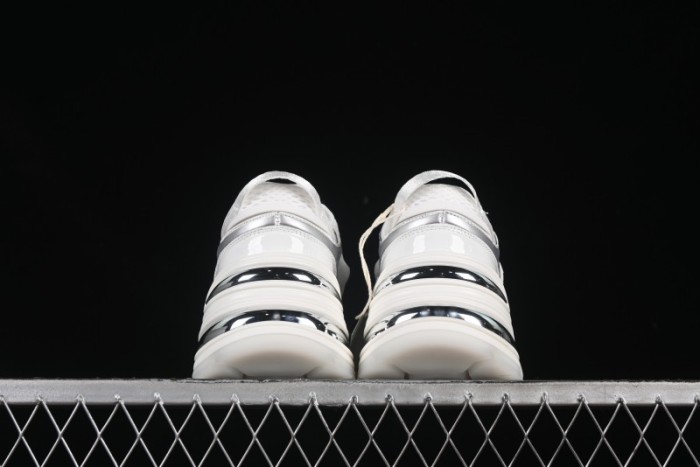 GG-CC Chunky Low Casual Fashion Sneakers with Thick Sole and Height Increasing Design - 2607 White