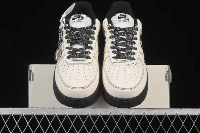 Nike Air Force 1 '07 Low Stussy Collaboration Checkerboard Black White Low-Top Casual Sneakers - KK1988-071
