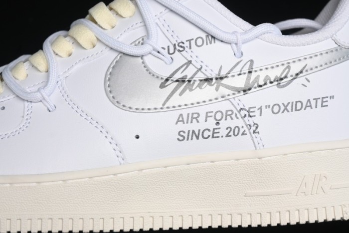 Nike Air Force 1 '07 Low Silver Hook Off-White Style Casual Sneakers - ZH0316-049