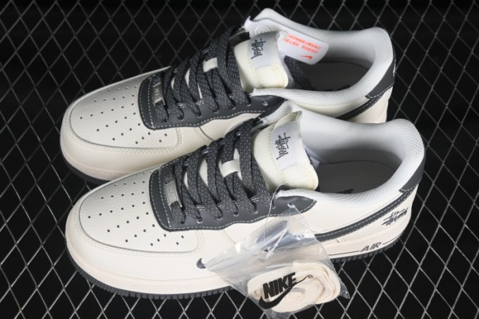 Nike Air Force 1 '07 Low Stussy Collaboration Granite Grey Low-Top Casual Sneakers - XZ6188-226