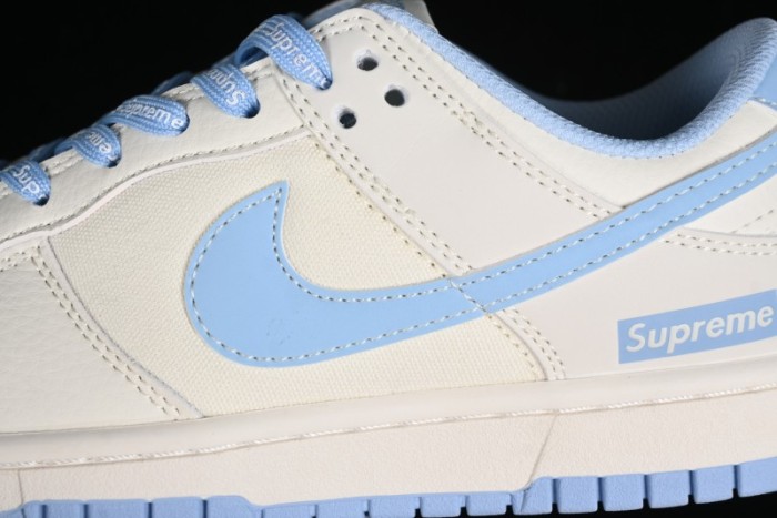 Nike SB Dunk Low Supreme Collaboration - Sky Blue Canvas Anniversary Custom Low-Top Casual Skate Shoes - BB6698-513 1