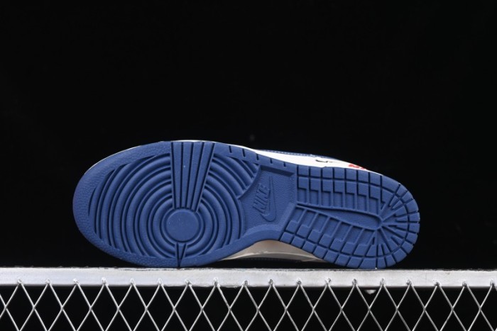 Nike SB Dunk Low Supreme Collaboration - Off-White 3D Navy Swoosh Anniversary Custom Low-Top Casual Sneakers - FC1688-204