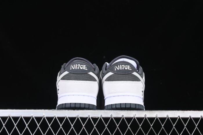 Nike Dunk Low 85 Double Swoosh Series White Grey Panda SB Low Top Casual Skate Shoes - HV1800-101