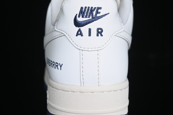 Nike Air Force 1 '07 Low Burberry Collaboration - Off White Navy Blue Patchwork Low Top Casual Sneakers BB8588-222