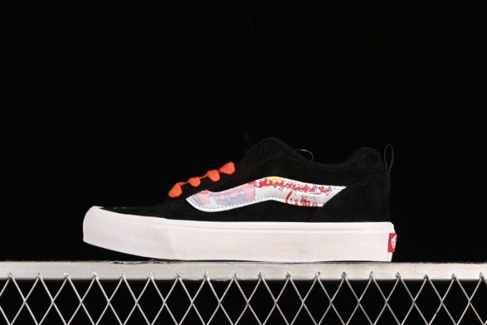 Vans Classics Knu Skool Retro Sneakers with Embroidered Graffiti Design and Thick Tongue - VN000CS00ZB 1