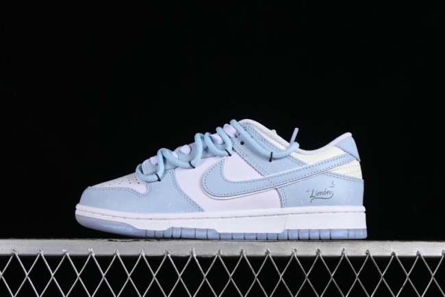 Nike Dunk Low SB Casual Sneakers in Light Blue with Sea Salt Lime Accents - FJ7743-194 1