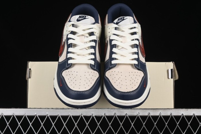 Nike SB Dunk Low The North Face Collaboration - Two-Tone Red Brown Swoosh Anniversary Custom Low-Top Casual Skate Shoes - DJ2024-036