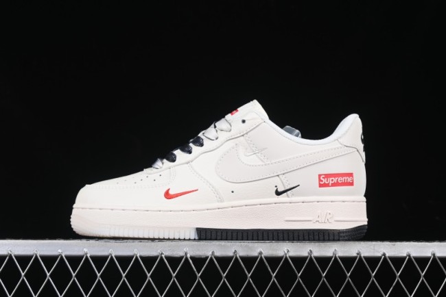 Nike Air Force 1 '07 Low Supreme Collaboration Casual Sneakers with Dual-Color Sole - XZ6188-017