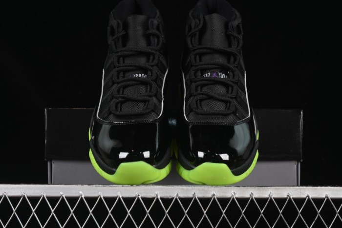 Nike Air Jordan 11 Retro CT8012-003 Basketball Shoes in Black & Guacamole Green