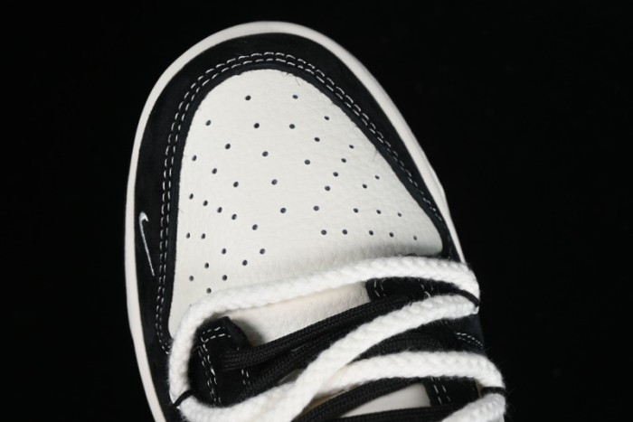 Stussy x Nike Dunk Low SB Sneakers in Beige Black Swoosh - SJ2068-252 1