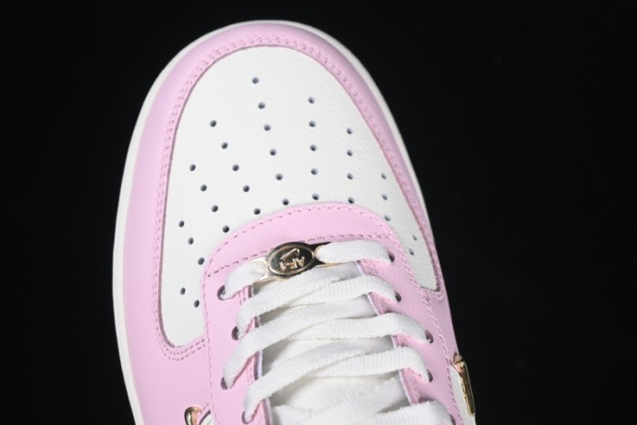 Nike Air Force 1 '07 Low White Pink Swoosh Casual Sneakers - IB2574-600