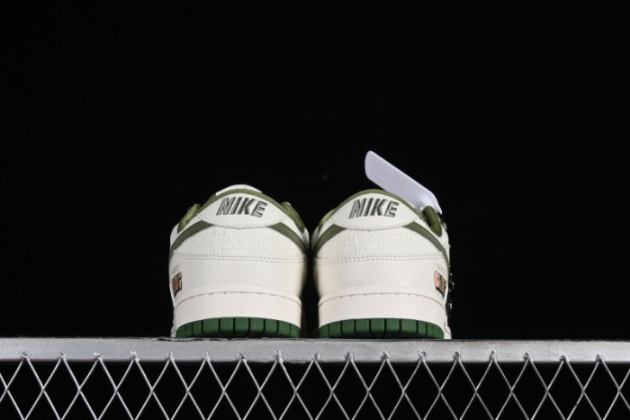 Nike SB Dunk Low Gucci Collaboration - Beige Green Woven Fabric Anniversary High-End Custom Low-Top Casual Skate Shoes - DQ1098-368 1