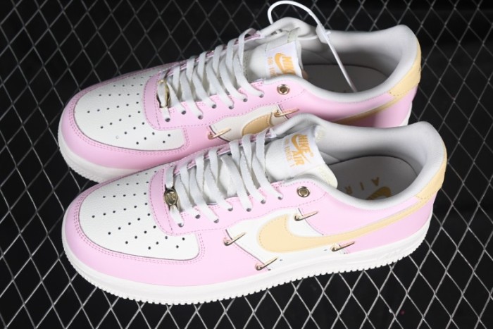 Nike Air Force 1 '07 Low White Pink Swoosh Casual Sneakers - IB2574-600