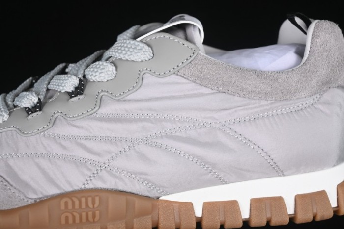 Miu Miu Suede Round Toe Lace-Up Low Top Women's Casual Shoes - 99D4