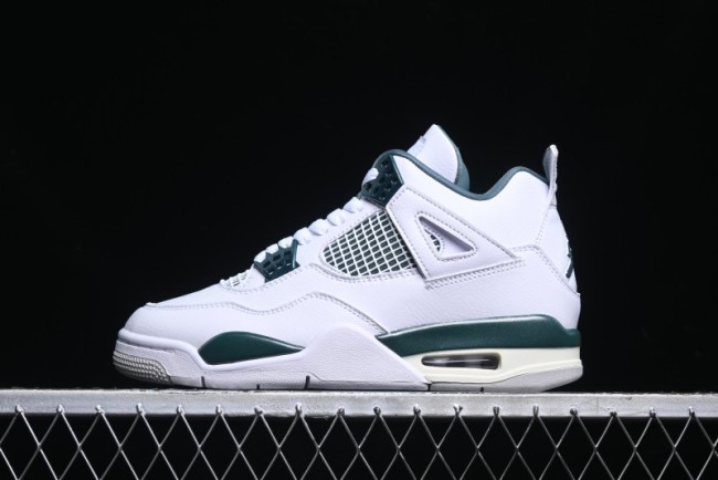 Nike Air Jordan 4 Retro Sneakers in White, Oxidized Green and Neutral Grey - AQ8138-103
