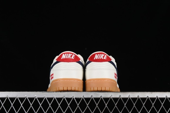 Nike SB Dunk Low Supreme Collaboration - Off White Gum Anniversary Customized Low-Top Casual Skate Shoes - JH8310-945