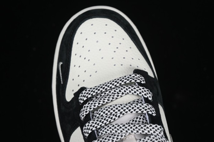 Nike SB Dunk Low Stussy Collaboration Zebra Black White Swoosh Anniversary Custom Low-Top Casual Skate Shoes - DJ2024-060