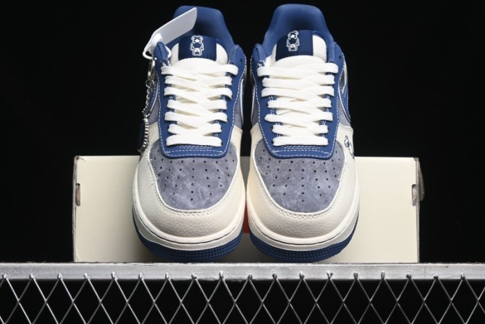 Nike Air Force 1 '07 Low Violent Bear Collaboration - Grey Beige Blue Low-Top Casual Sneakers - KK1988-017