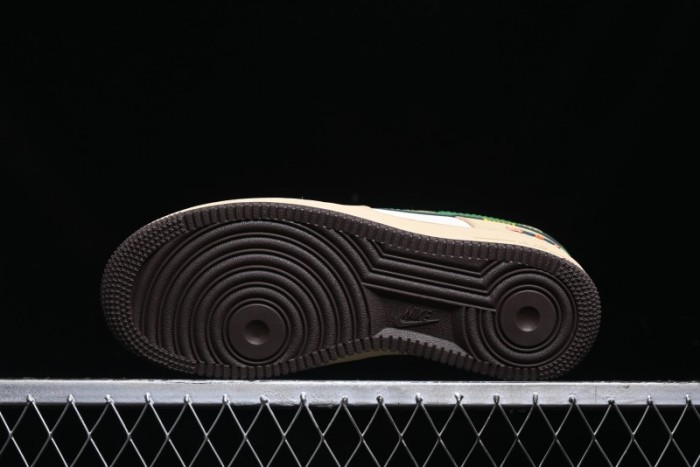 Nike Air Force 1'07 Low Gucci Collaboration White Brown Green Low-Top Casual Sneakers - KK1988-024