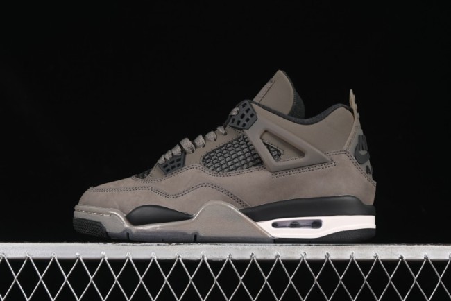 Nike Air Jordan 4 Retro Sneakers in Cave Stone Brown Suede with Black Mesh - FV5029-200