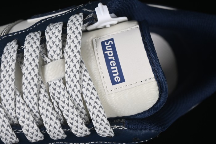 Nike Air Force 1 '07 Low Supreme Collaboration Dark Blue Swoosh Casual Sneakers - XS1958-524