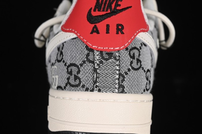Nike Air Force 1'07 Low Gucci Collaboration Grey Pattern Drawstring Casual Sneakers - YX5066-319