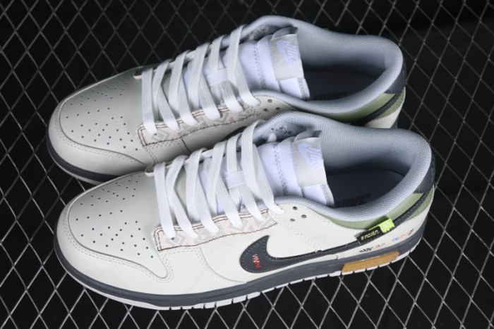 Nike Dunk Retro Low Grey Fog Panda Prank Mountain Theme Casual Sneakers - DD1391-103