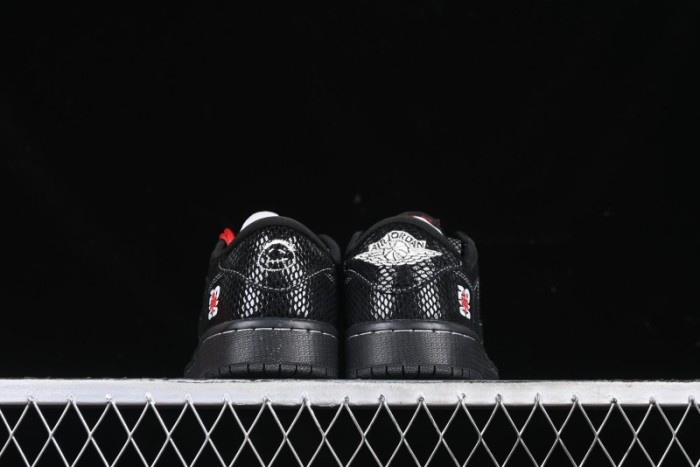 Nike Travis Scott x Fragment Design x Air Jordan 1 Low OG SP AJ1 Year of the Snake Limited Black Snake Web Low Top Casual Sneakers - CH6336-018