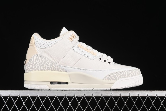 Nike Air Jordan 3 Retro Cactus Jack Collaboration High-Top Basketball Shoes with Soft Napa Leather and Visible Air Cushion - 136064-668