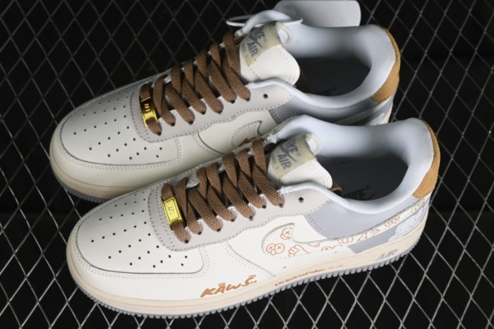 Nike Air Force 1 '07 Low x Kaws Casual Sneakers with Full-Length Air Cushion - CW2288-207 1