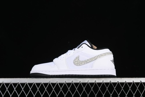 Nike Air Jordan 1 Low AJ1 White Mesh Retro Basketball Shoes - 338145-110