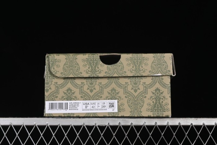 Nike Travis Scott x Fragment Design x Air Jordan 1 Low OG SP AJ1 Gucci Collaboration - Black Grey Pattern Low Top Casual Sneakers - XY2688-117