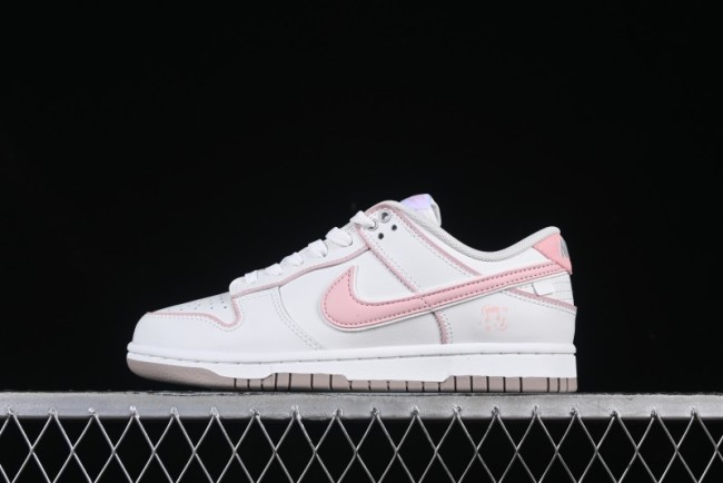 Nike SB Dunk Low Anniversary Premium Custom White Pink Low-Top Casual Skate Shoes - WP0212-013