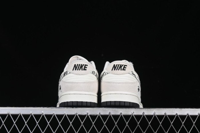 Nike SB Dunk Low Stussy Collaboration Zebra Black White Swoosh Anniversary Custom Low-Top Casual Skate Shoes - DJ2024-060