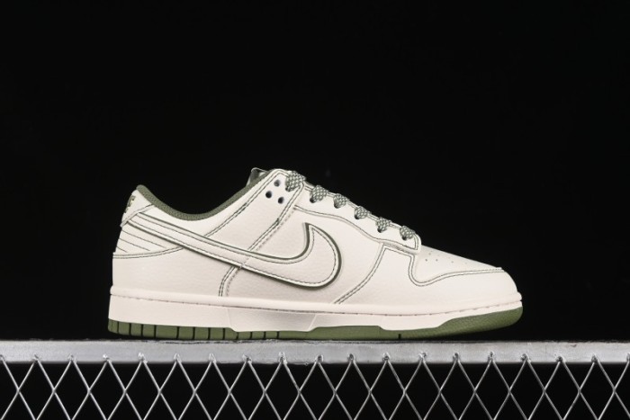 Nike SB Dunk Low Stussy Collaboration - Beige Green Anniversary High-End Custom Low-Top Casual Skate Shoes - BB1818-102