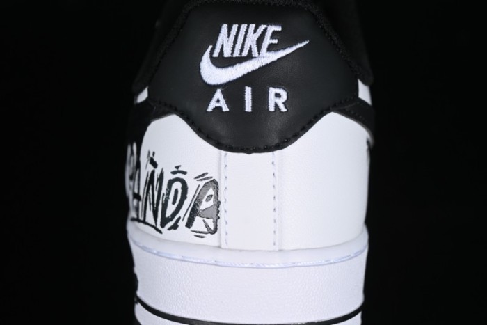 Nike Air Force 1 '07 Low Casual Sneakers with Black and White Graffiti Panda Design - DH7561-222