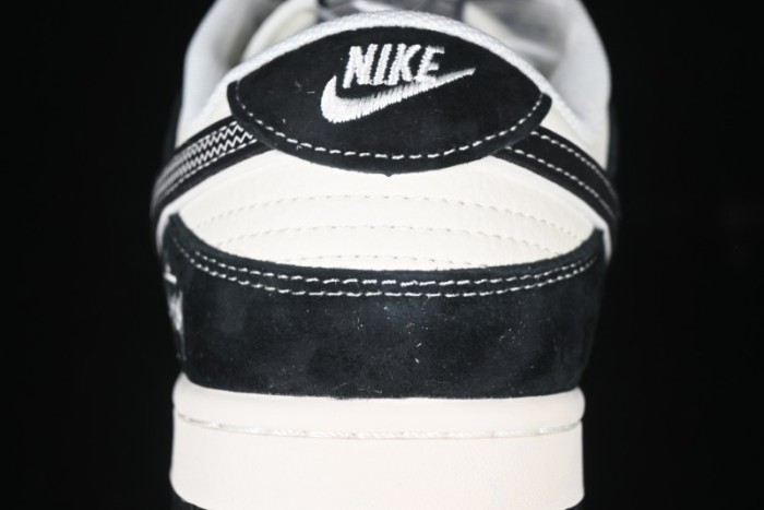 Nike SB Dunk Low Stussy x Gucci Triple Collaboration - Irregular Black Swoosh Anniversary Custom Low-Top Casual Sneakers - FC1688-196