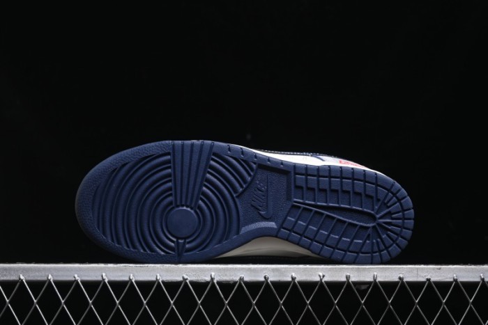 Nike SB Dunk Low Supreme Collaboration - Grey White Dark Blue Swoosh Anniversary High-End Custom Low-Top Casual Skate Shoes - DM6868-005