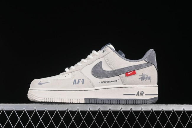 Nike Air Force 1 '07 Low Stussy Collaboration Dual-Tone Beige Low-Top Casual Sneakers - SJ6698-024