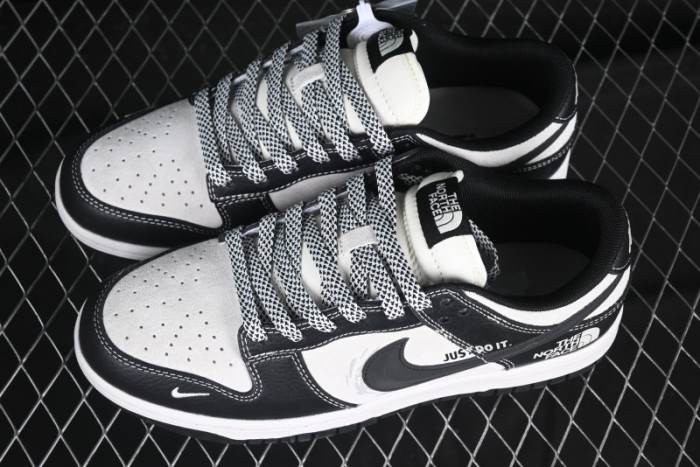 Nike SB Dunk Low The North Face Graffiti Black Swoosh Anniversary Custom Low-Top Casual Skate Shoes - DM6868-028