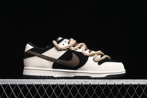 Nike Dunk Low Retro Casual Sneakers with Little Panda and Dopamine Mocha Design - DD1391-100