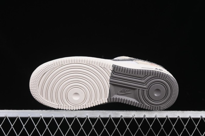 Nike Air Force 1 '07 Low Supreme Collaboration Grey Snake Scale Low-Top Casual Sneakers - DM6688-010