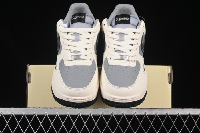 Nike Air Force 1 '07 Low Supreme Collaboration Beige Gray Building Blocks Casual Sneakers - XS1958-568