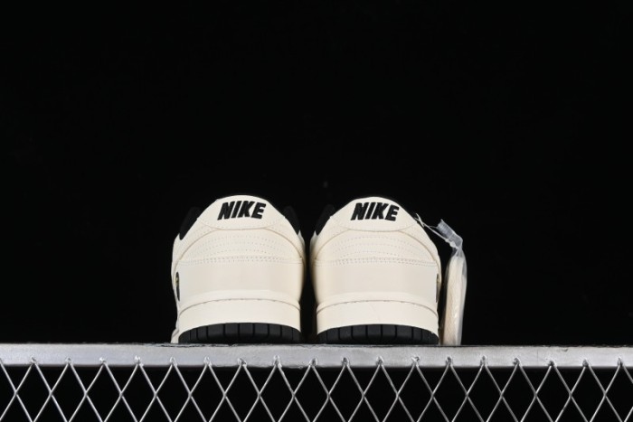 Nike SB Dunk Low BAPE Collaboration - Off-White Black Swoosh Anniversary Custom Low-Top Casual Skate Shoes - XD6188-037