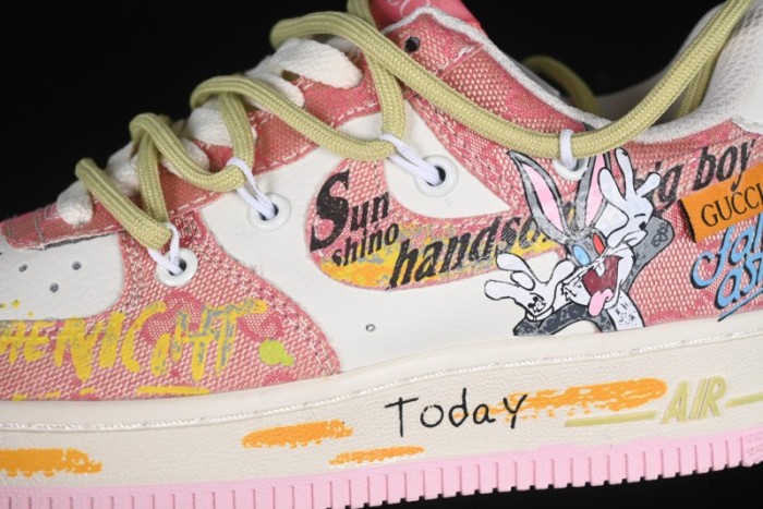Nike Air Force 1 '07 Low Bugs Bunny Custom Casual Sneakers - BD7700-666